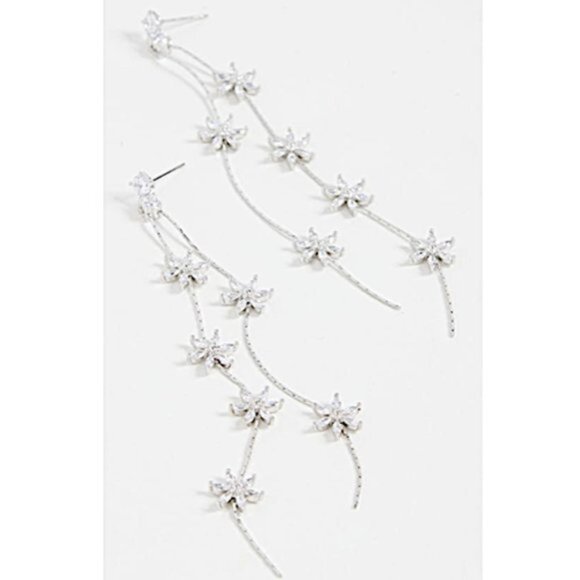 NEW~ Anthropologie SHASHI "Whisper" Long Crystal Tassel Earrings - Picture 2 of 12